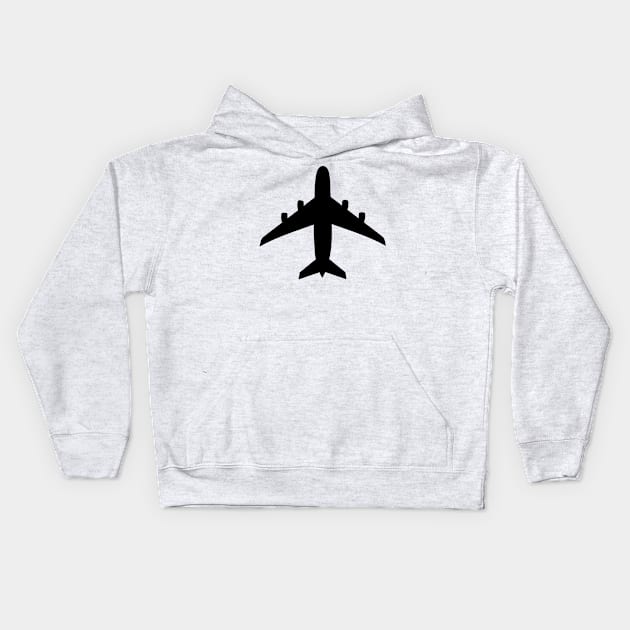 Airplane Outline Kids Hoodie by ShirtyLife